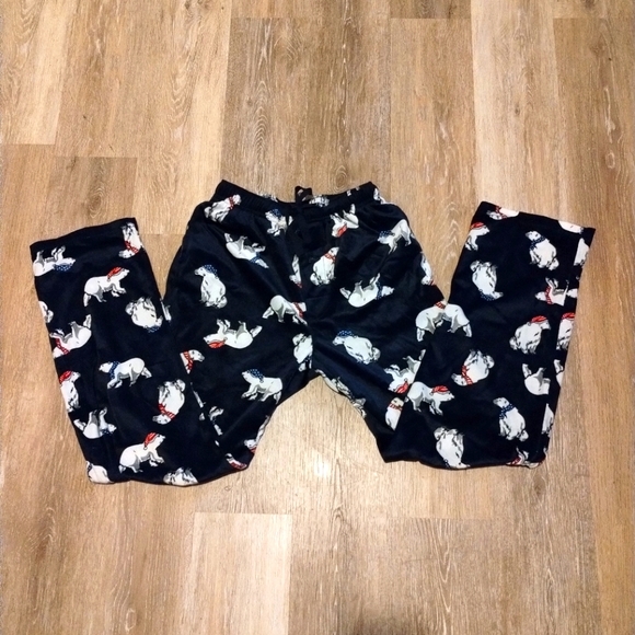 Christmas Polar Bear Print Microfleece PJ pajamas lounge Pants bottoms boy small - Picture 9 of 9